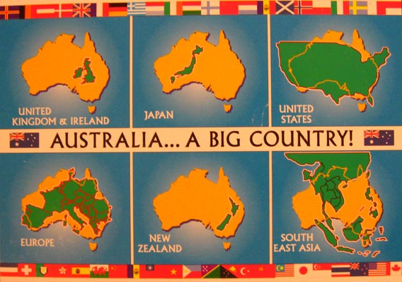 postcard USA and Australia